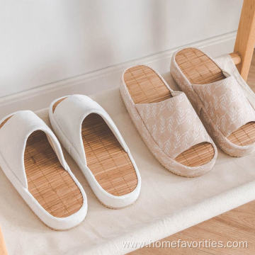 Summer Breathable Thick Bamboo Sole Slippers